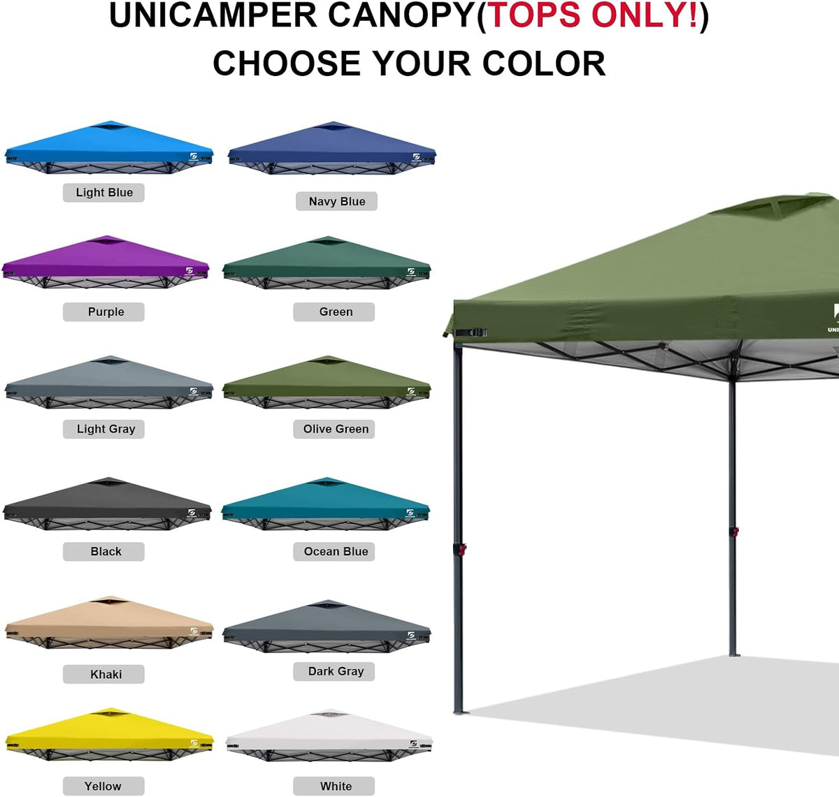 10x10 Pop Up Canopy Replacement Top Cover with Air Vent(Frame NOT INCUDE)