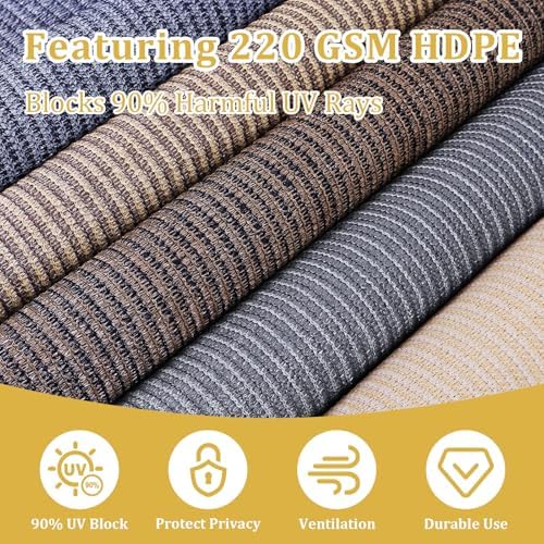 Shade&Beyond Outdoor Roller Shades with Splicing Design, 8' W x 8' H Cordless Patio Roll Up Blinds, Exterior Shade Cloth Roll for Porch, Gazebo, Pergola, Balcony, Gray