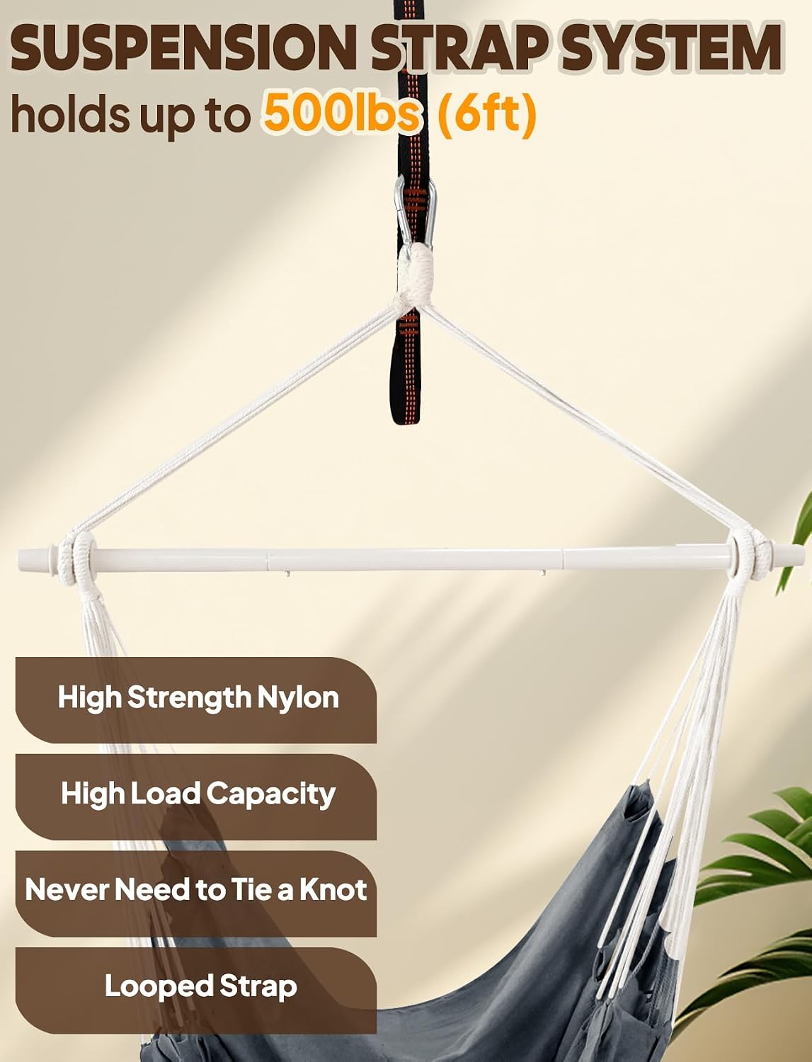 chihee hammock chair swing - strong metal, collapsible, package contents