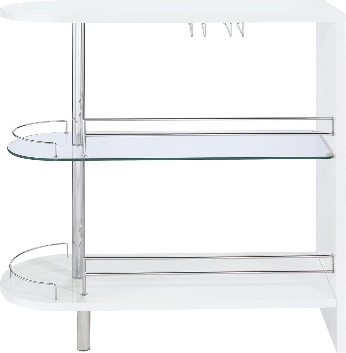 COASTER 2-holder Bar Table, Glossy White/Clear