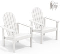 SERWALL HDPE Stackable Adirondack Chairs Set of 2,Space-Saving, White
