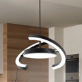 LED Saturn Pendant Lights, 3000-6000K Dimmable with Remote, Black, 1-Pack