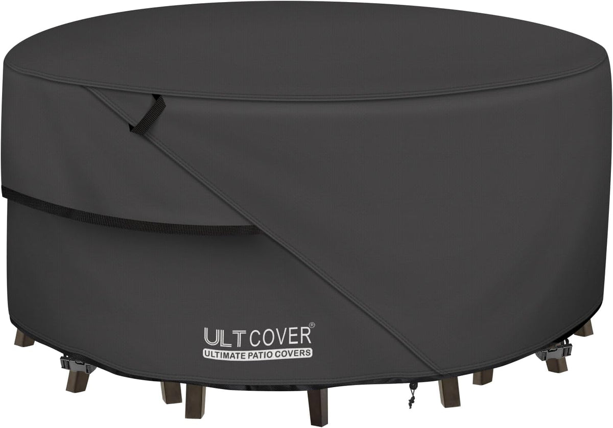 ULTCOVER Waterproof Round Patio Table Cover 60 inch, Black