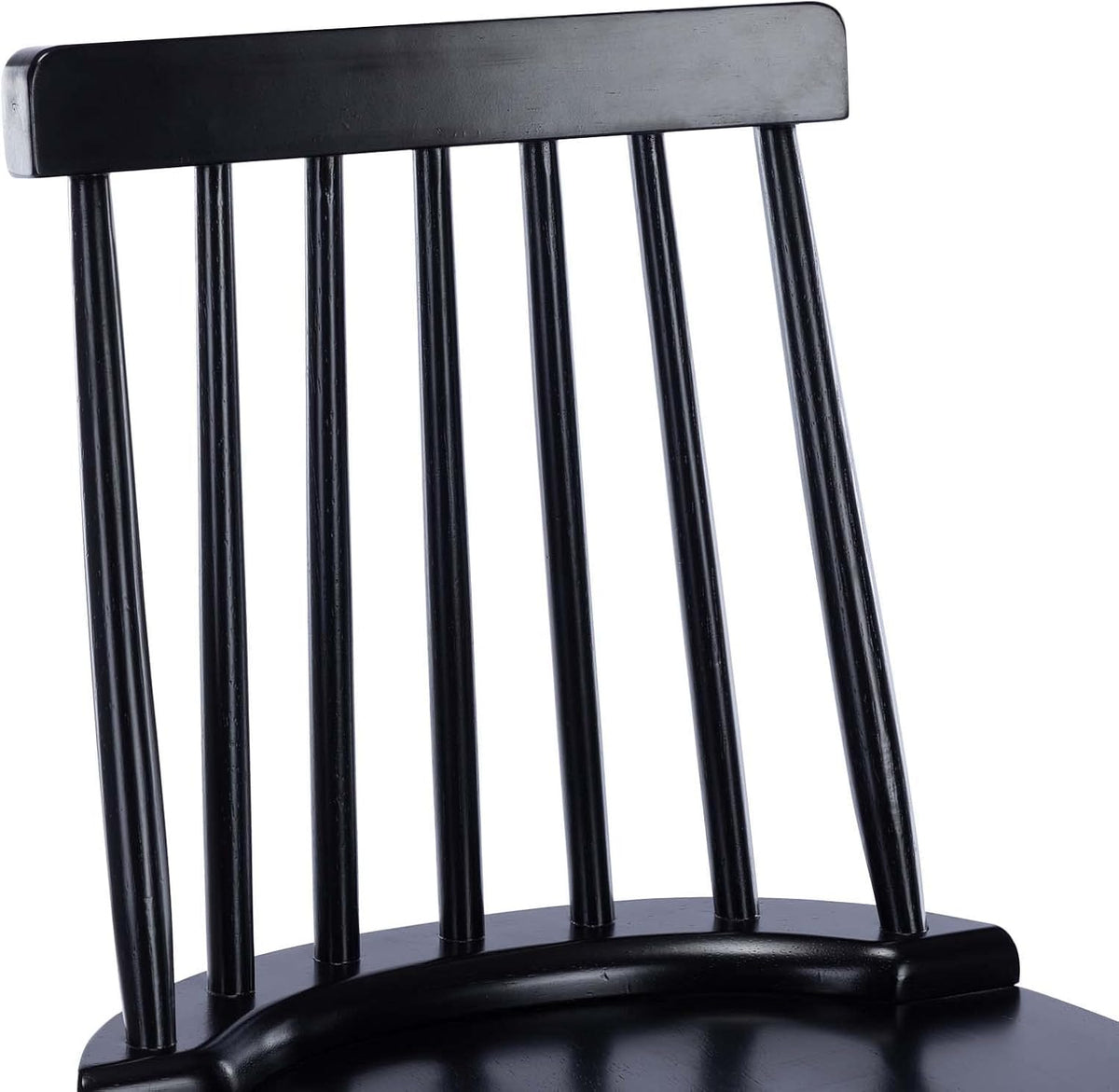 DUHOME Wood Bar Stools Set of 2, Farmhouse Counter Stools 24’’ Barstool with Spindle Back Counter Height Stool Chairs for Kitchen Islands, Black