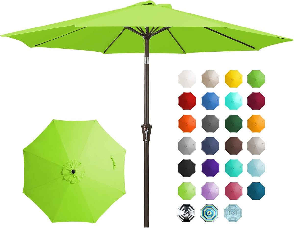 JEAREY 9FT Outdoor Patio Umbrella, Market Umbrella, Apple Green