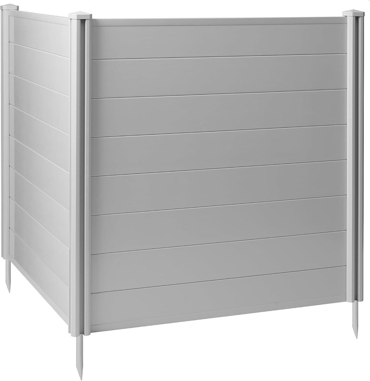 Casafield 48" x 48" Privacy Screen - Outdoor Vinyl Fence Panel Enclosure for AC/Trash Bins/Pool Equipment - Gray