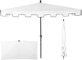 JONATHAN Y Sidney 9 ft. Crank Half Patio Market Umbrella, White