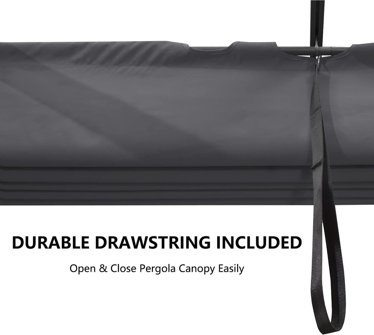 Pergola Shade Cover Replacement Canopy Top Compatible with 10 X 10 ft 6-Bar Pergola Frames - Gray (Canopy Size 116" W x 95" L, Canopy Top Only)