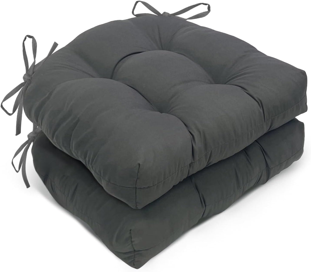 2 Pack U-Shaped Waterproof Outdoor Chair Cushions,Dark Grey