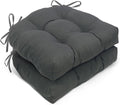 2 Pack U-Shaped Waterproof Outdoor Chair Cushions,Dark Grey