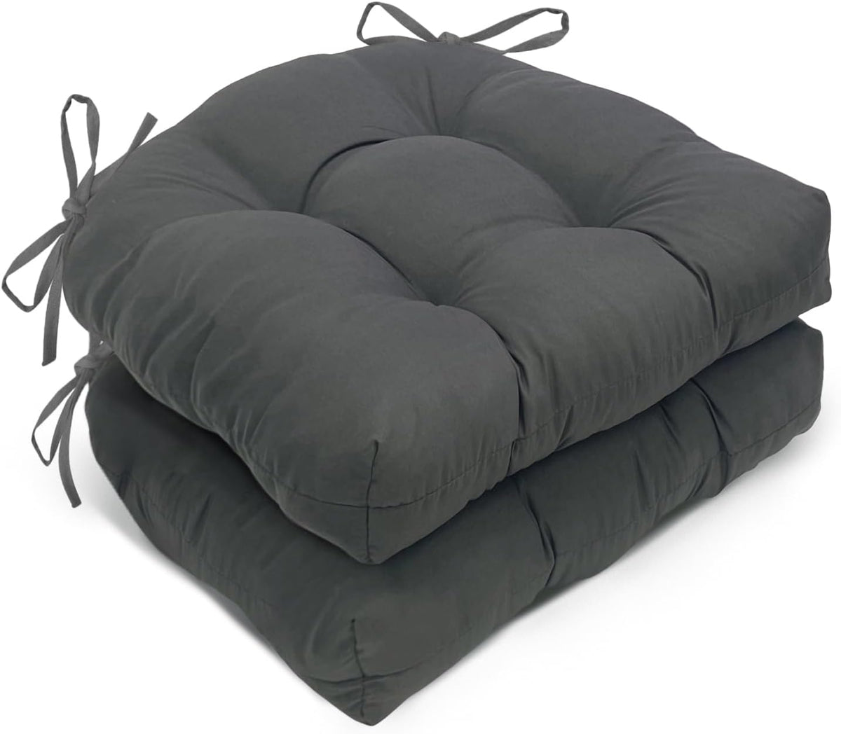 2 Pack U-Shaped Waterproof Outdoor Chair Cushions,Dark Grey
