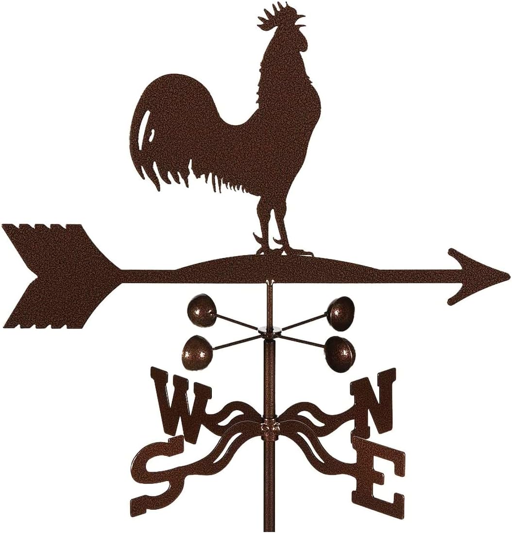 EZ Vane Steel Rooster Weathervane with Wind Cups — Roof Mount