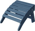 Folding Adirondack Ottoman, HDPE Footrest for Oudoor Chair, Navy Blue