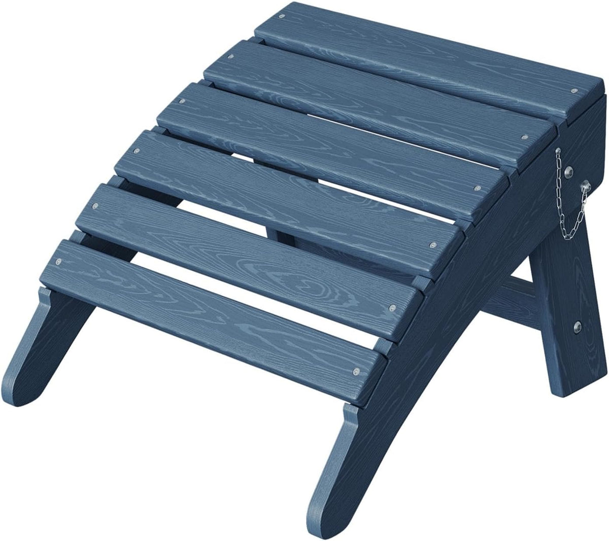 Folding Adirondack Ottoman, HDPE Footrest for Oudoor Chair, Navy Blue