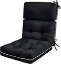 Patio Chair Cushions High Back 44"x22"x4" Thick (Black)