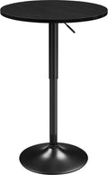 Yaheetech Round Bar Table, Adjustable 27.5-36" Height, Full Black