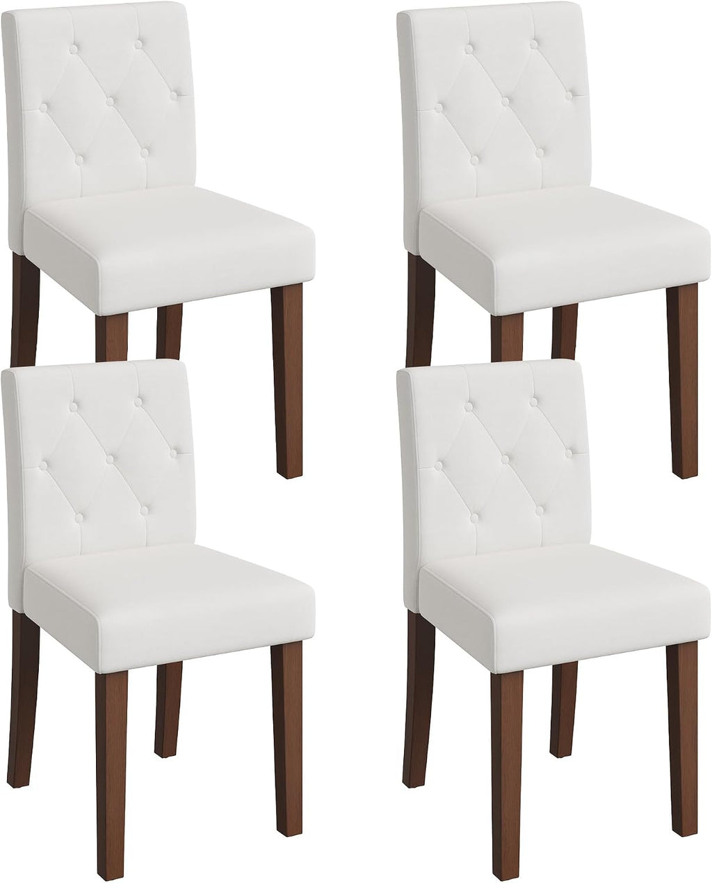 Garvee Upholstered Dining Chairs Set of 4, Fabric Kitchen Chairs, White