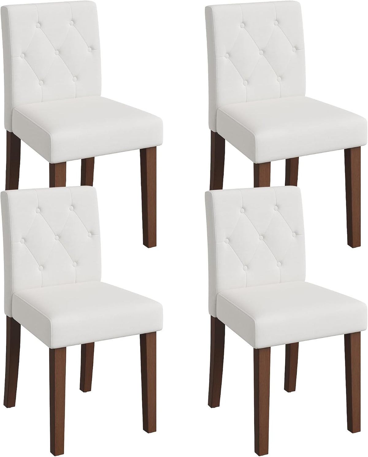 Garvee Upholstered Dining Chairs Set of 4, Fabric Kitchen Chairs, White