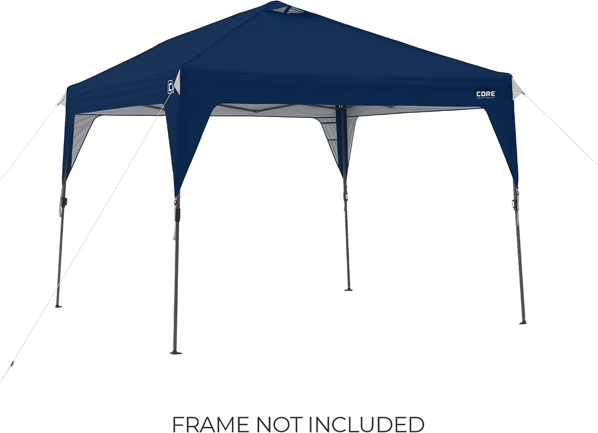 CORE 10x10 Replacement Top for Straight Leg Pop Up Canopy Tent | UPF 50+ Sun Protection with Vented Top and Built-in Storage Pockets