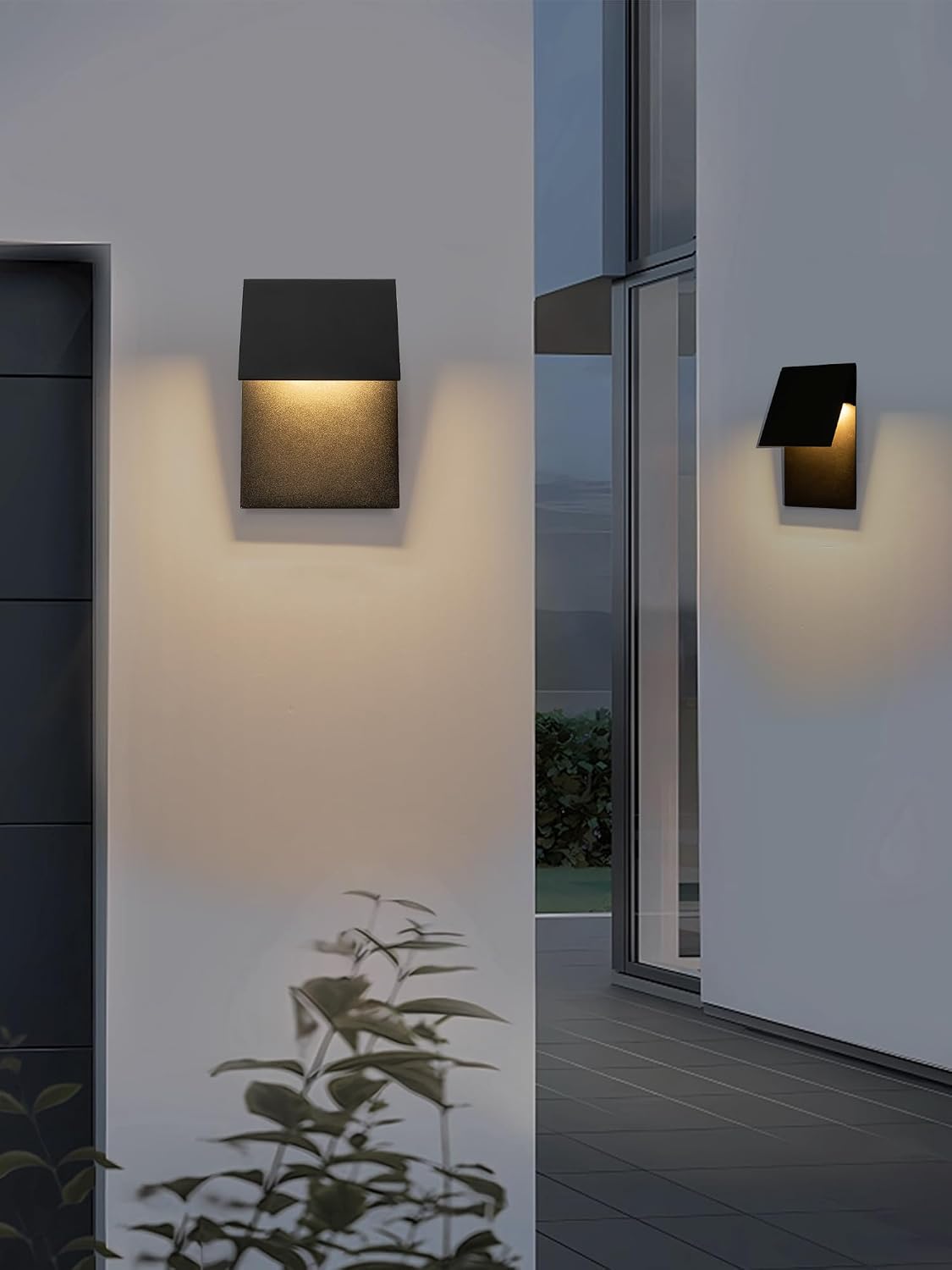 Outdoor Wall Lights Fixture, 11”LED Modern Wall Sconce, 12w Mate Black Exterior Porch Light Wall Mount, Waterproof Patio Light Fixture for House, Patio, Front Porch, Garage, Commercial use