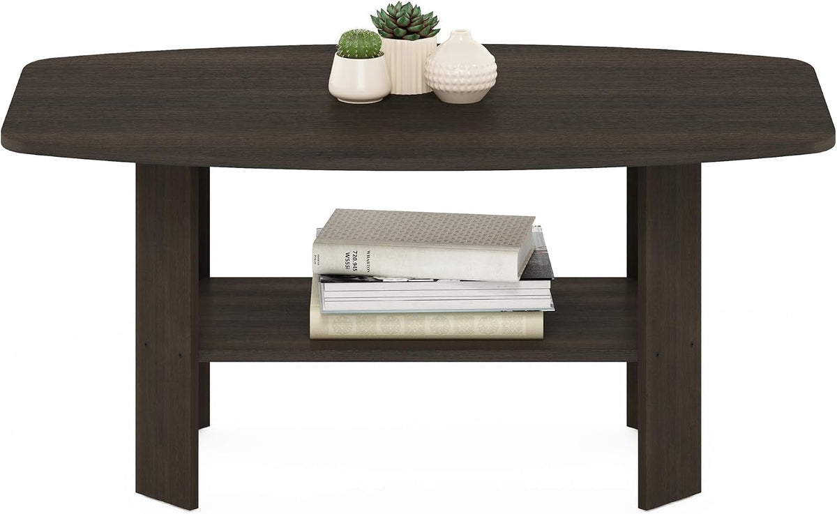 Furinno Simple Design Coffee Table, Dark Brown
