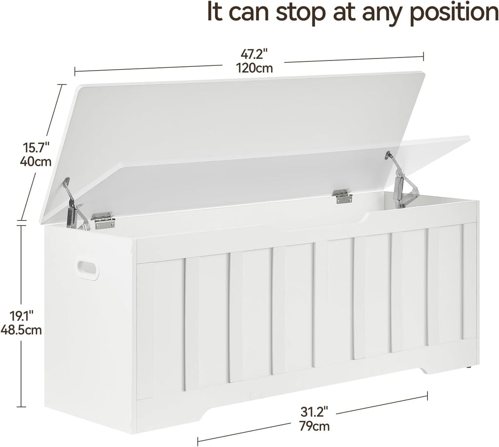 VANKILEY 47.2" Storage Chest Extra Large, Storage Bench.(White)
