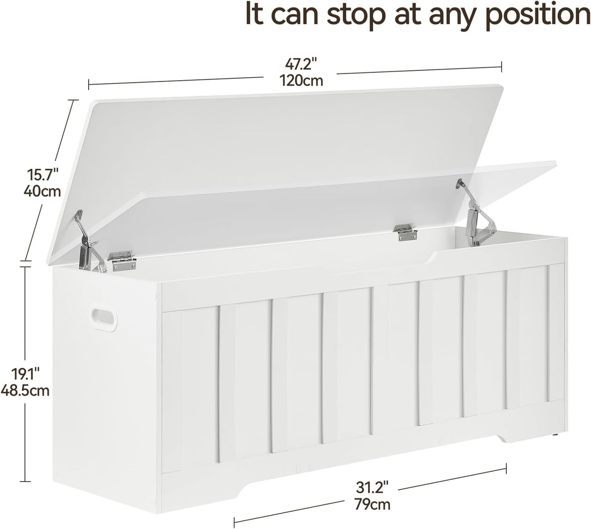 VANKILEY 47.2" Storage Chest Extra Large, Storage Bench.(White)