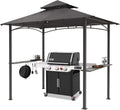 MASTERCANOPY 8 x 5 Grill Gazebo Outdoor BBQ Gazebo Canopy with 2 LED Lights (Dark Gray)