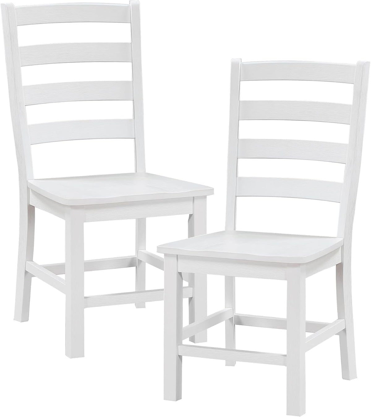 Lexicon Farmhouse Dining Chairs Set of 2, Wood Frame, Ladder Back, White