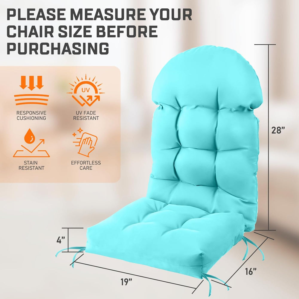 FUNBERRY Adirondack Chair Cushion, Cushions for Rocker with Ties
