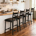 IDEALHOUSE 26" Bar Stools Set of 4, Counter Height Barstools with Back