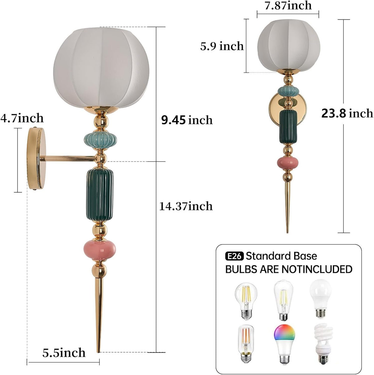 Imitated Silk White Shade Modern Wall Scone Indoor Wall Light Fixtures for Bedroom Hallway Living Room