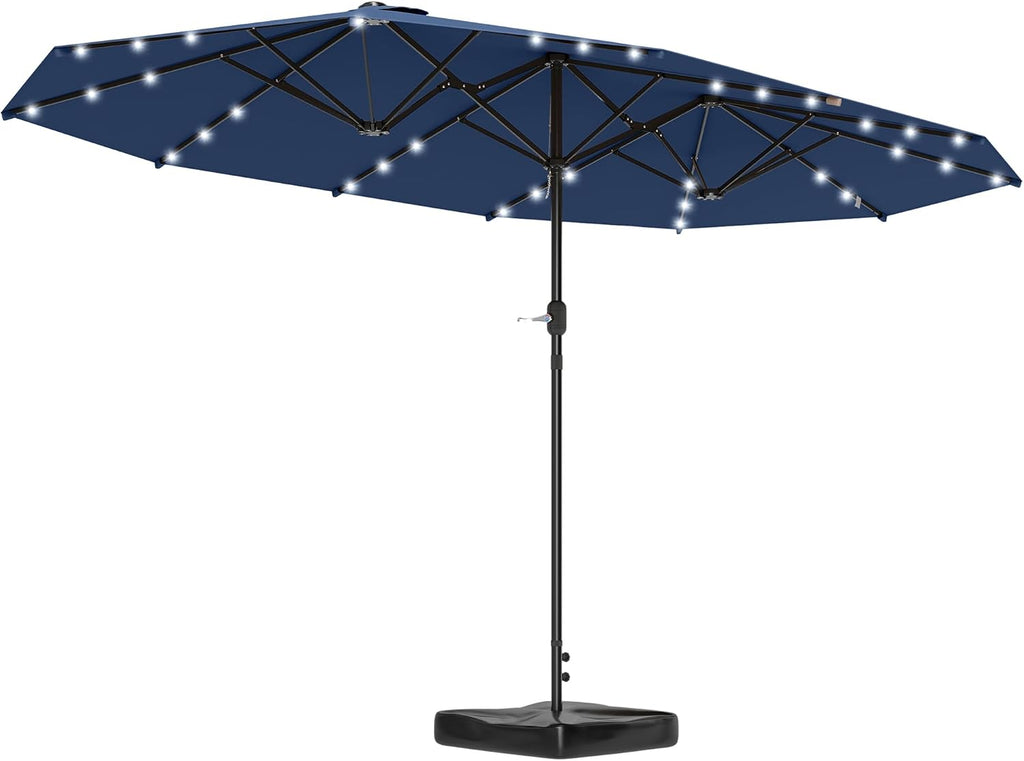 Outsunny 14.4ft Large Patio Umbrella with 36 Solar LED Lights