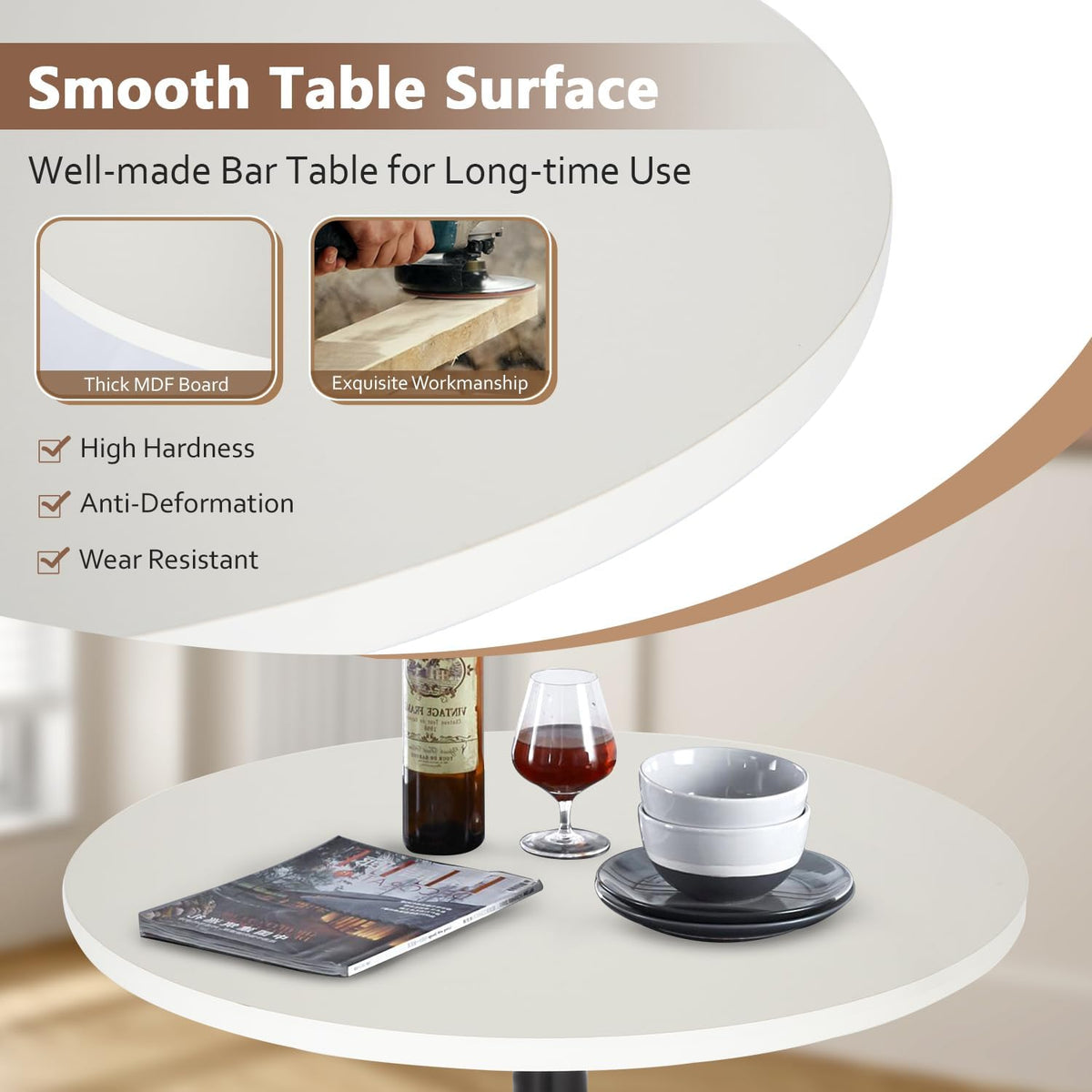 paylesshere bistro bar table 40 inch round table showing dimensions