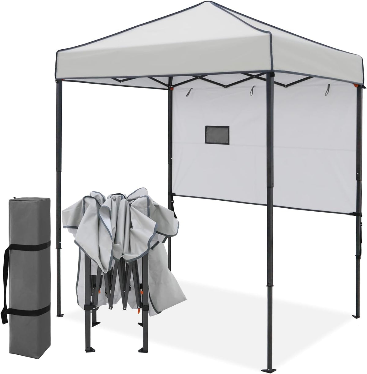 EAGLE PEAK 6x4 Instant Pop Up Canopy Tent with 1 Half Wall, Gray