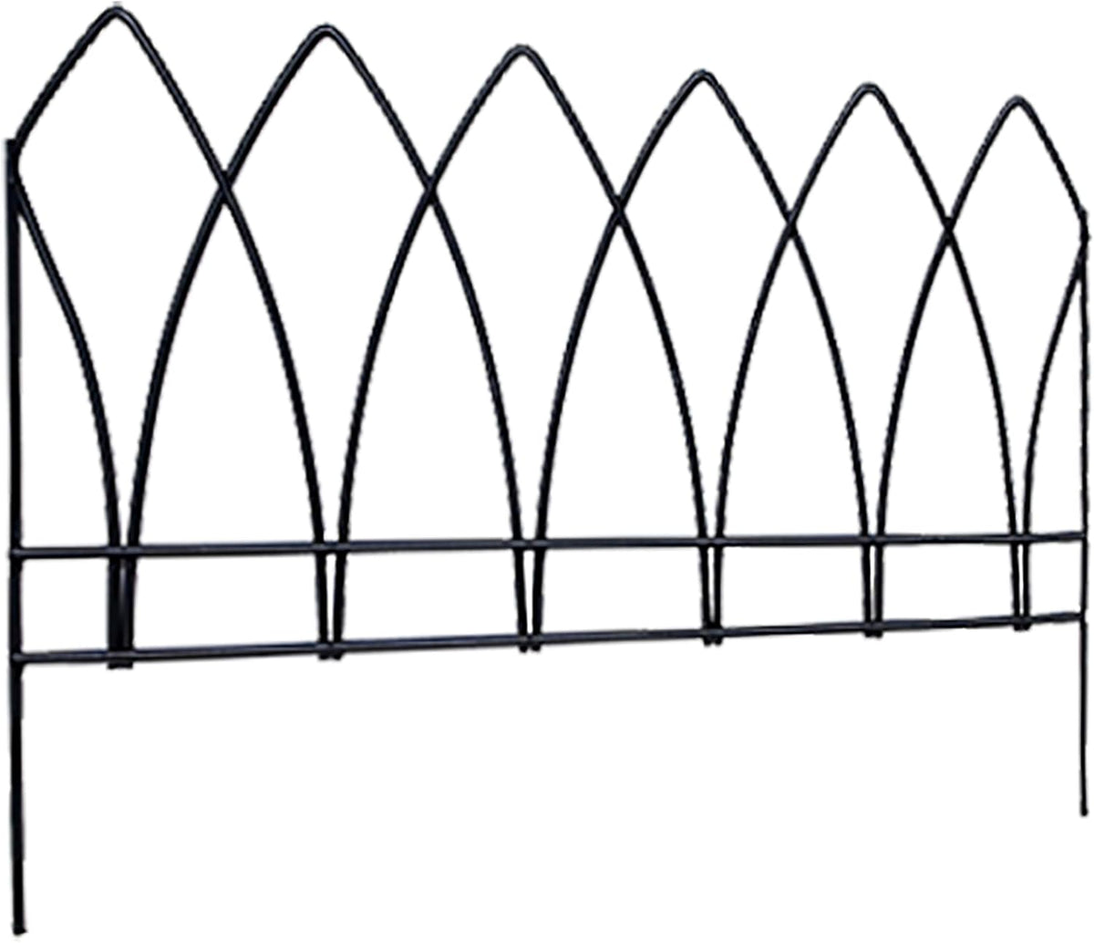 Panacea 89523 Gothic Arch Border Fence, Black, 15" H, Pack of 12