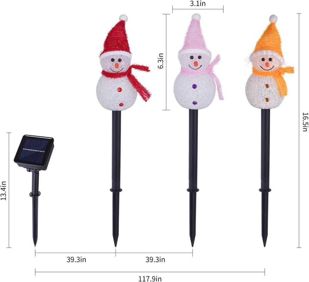 Solar Christmas Snowman Pathway Lights Outdoor Decoration, 6 Pack