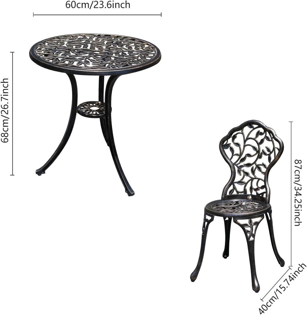 yksy&yksy patio bistro set.rust-resistant cast aluminum bistro table, package contents