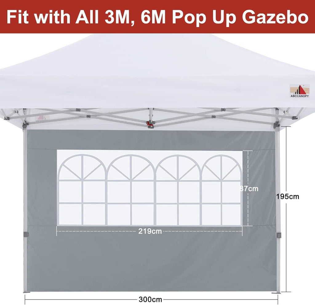 ABCCANOY 2 Packs of 10X10 Canopy Sidewalls with Church, Gray