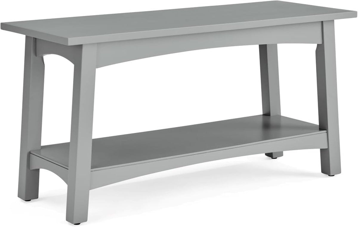 Alaterre Furniture Craftsbury Entryway Bench with Storage Shelf, Gray, 36”