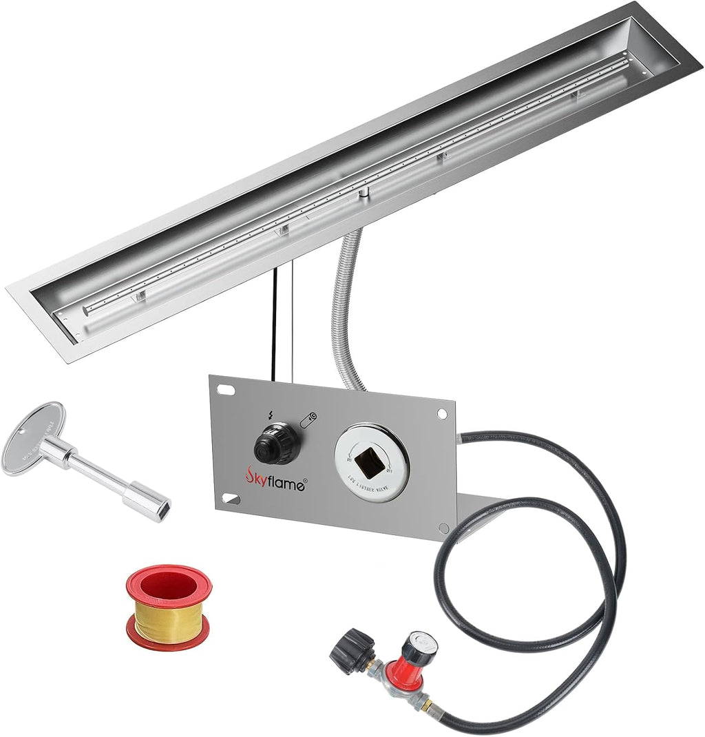 Skyflame 48 x 6 Inch Stainless Steel Fire Pit Pan Kit