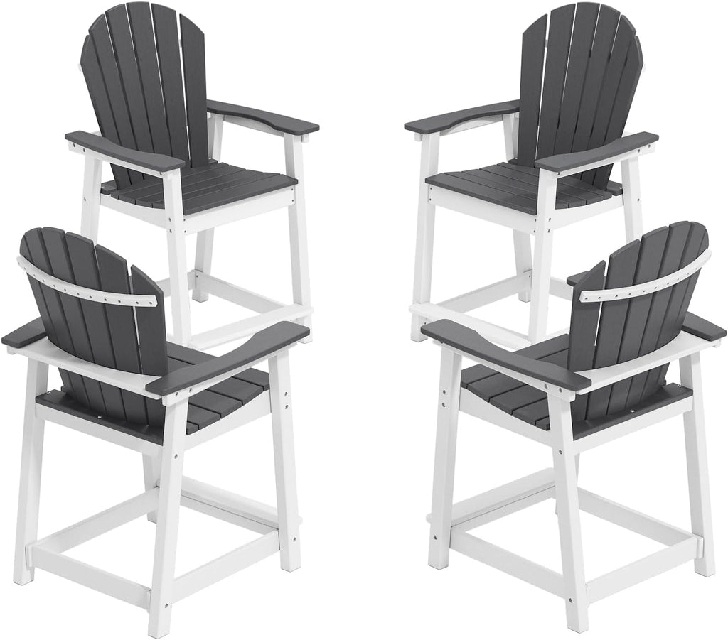 OTSUN Tall Adirondack Chairs (4, Black & White)