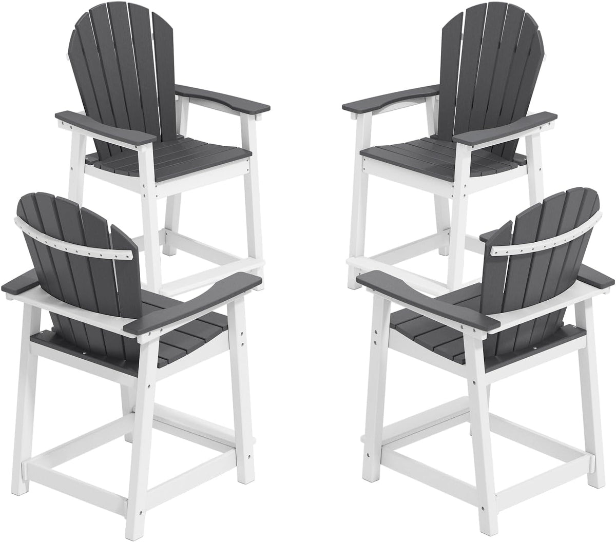 OTSUN Tall Adirondack Chairs (4, Black & White)