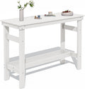 SERWALL 41" HDPE Outdoor Bar Table with 1.6" Umbrella Hole, White