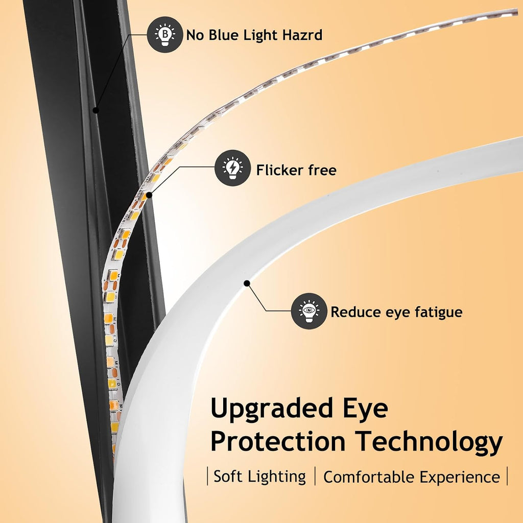 NUÜR 59" Black Spiral LED Floor Lamp, Modern Standing Lamp with Remote