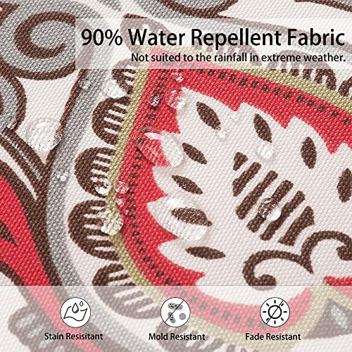Magpie Fabrics Patio Tufted High Back Chair Cushion Set of 2-Botanical Red