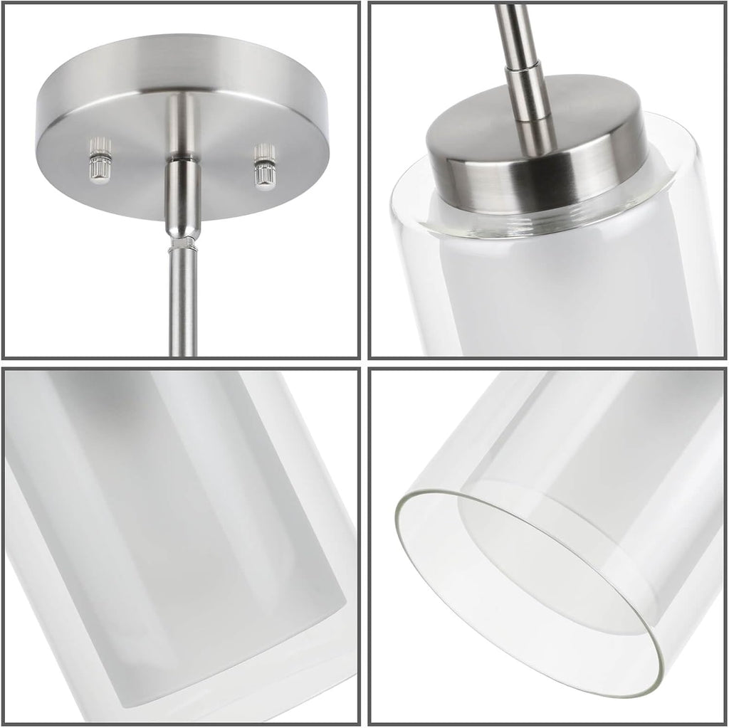 XiNBEi Lighting Modern Pendant Lighting for Kitchen Island Brushed Nickel