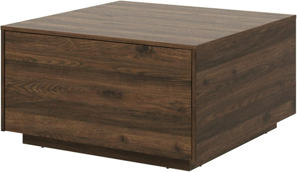 31 Inch Large Square Coffee Table with Storage,Wooden Coffee Table(Walnut)