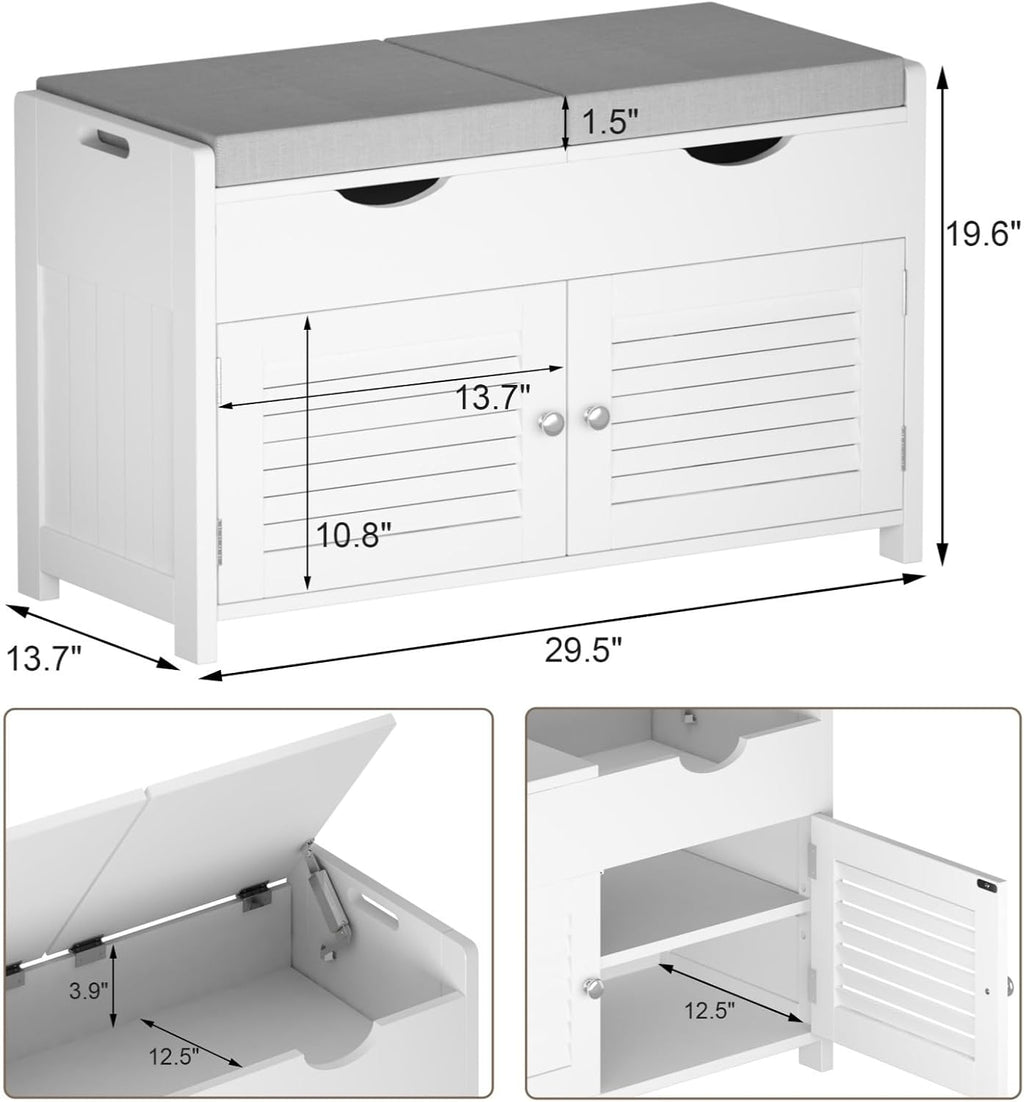 ChooChoo Shoe Storage Bench with Lift Top Storage & Cushioned Seats