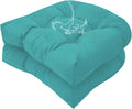 Teal Outdoor Wicker Seat Cushion for Patio Furniture